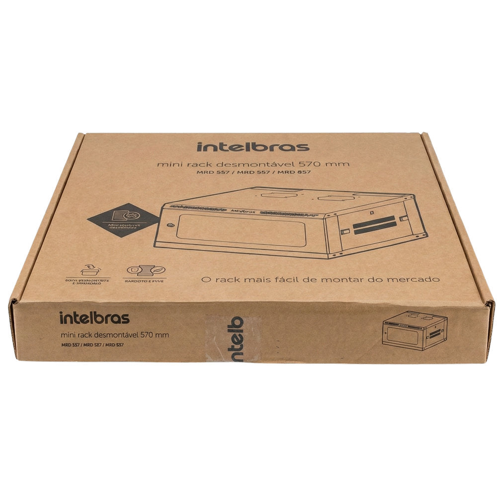 Mini Rack de Parede 19" 5U Desmontável Intelbras MRD 547 x 470mm, Preto