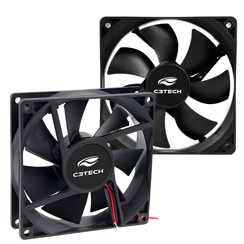 Cooler Fan C3Tech Storm, 80mm, 4 Pinos Molex, 2.200 RPM, F7-PW10BK, Preto, S/Caixa