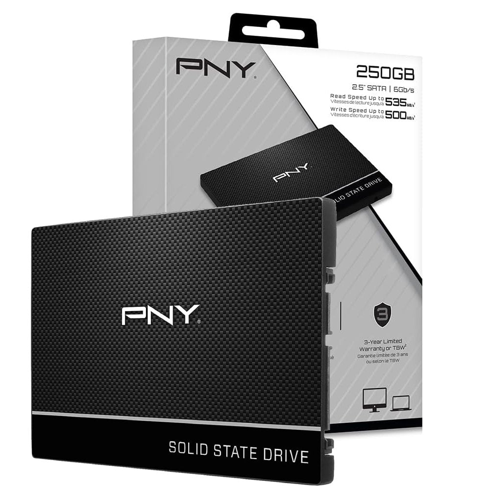 SSD Pny 250GB Cs900 2.5'' SATA 6Gb/s  Leitura de Até 535Mb/s Gravação 500Mb/s SSD7CS900-250-RB