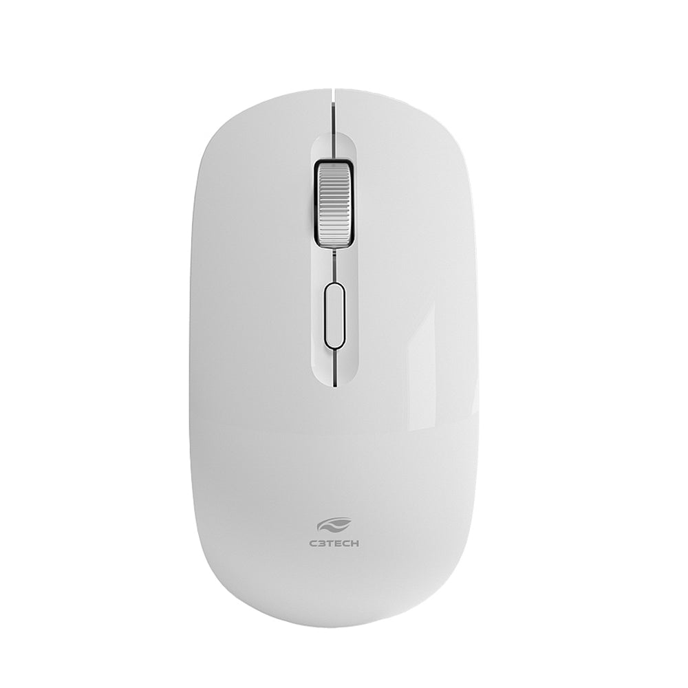 Mouse Sem Fio Recarregável M-W80WH C3Tech, Branco