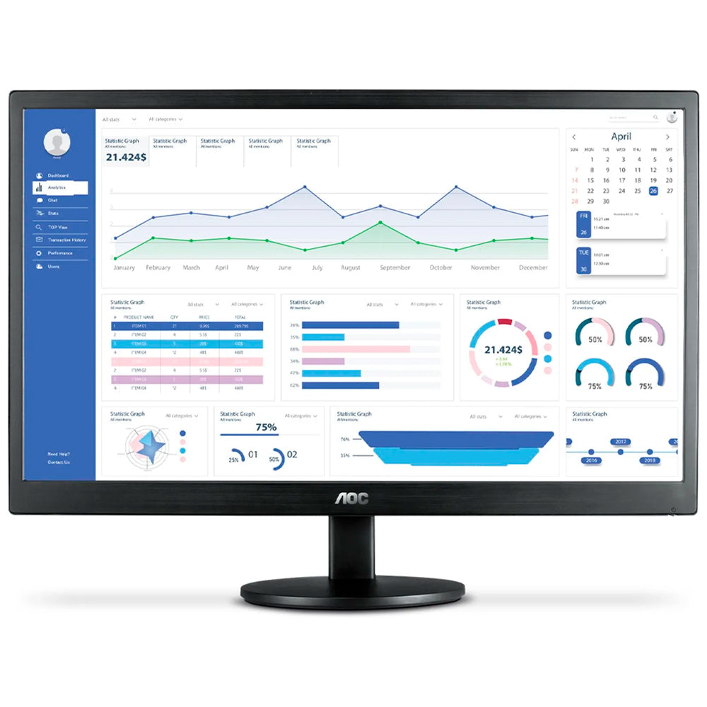 Monitor AOC LED 24'', Full HD Widescreen HDMI, VGA, VESA, Com Ajuste de Incilinação, Preto- M2470SWH2
