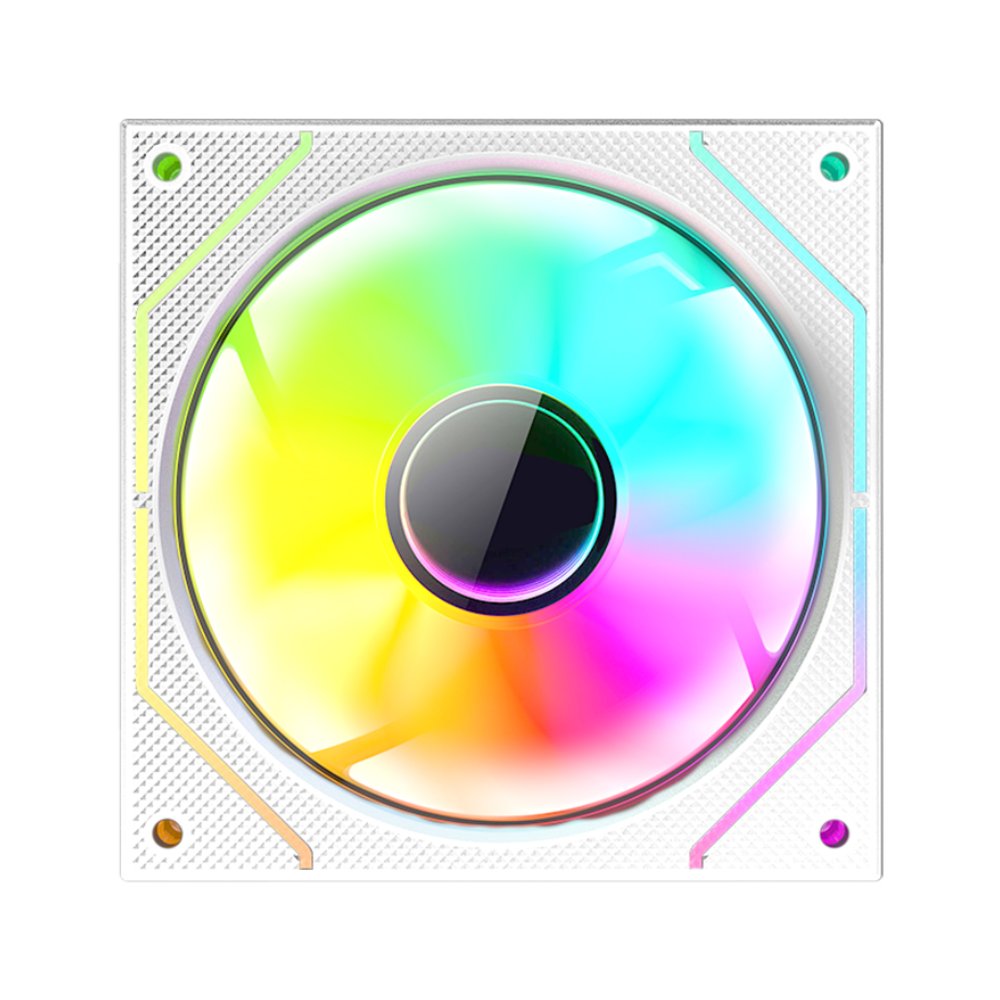 Cooler Fan F9‑L300WH C3Tech RGB 120 mm LED RGB Espelho Infinito, Moldura Slim, Molex 4‑Pinos - Branco