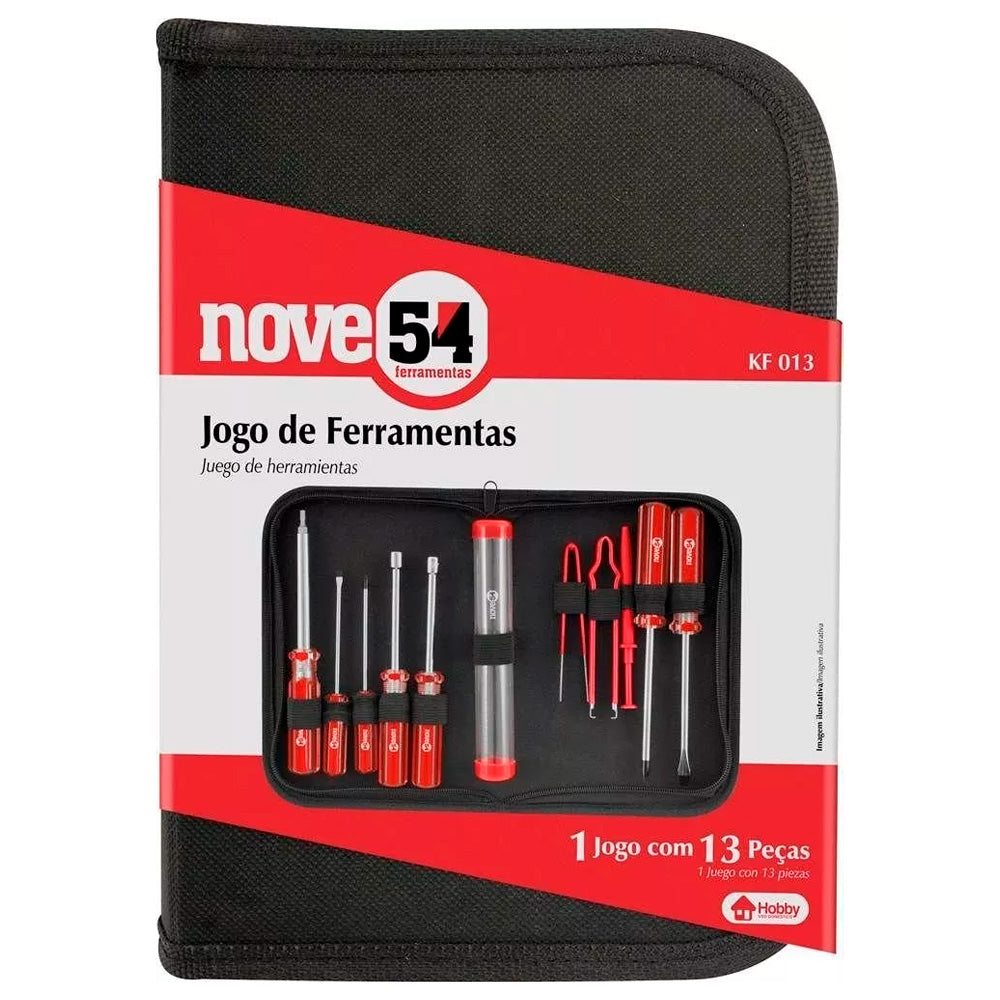 Jogo De Ferramentas Em Aço Carbono, Com 13 Peças, KF-013, Nove54