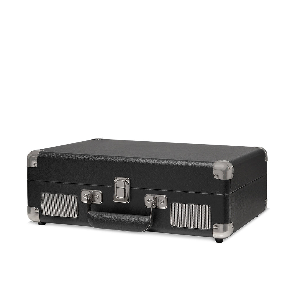 Vitrola Toca-Discos Retrô Raveo Sonetto, Chrome Preta, Com USB e Bluetooth (Reproduz e Grava), Bivolt, 10W, 33/45/78 RPM