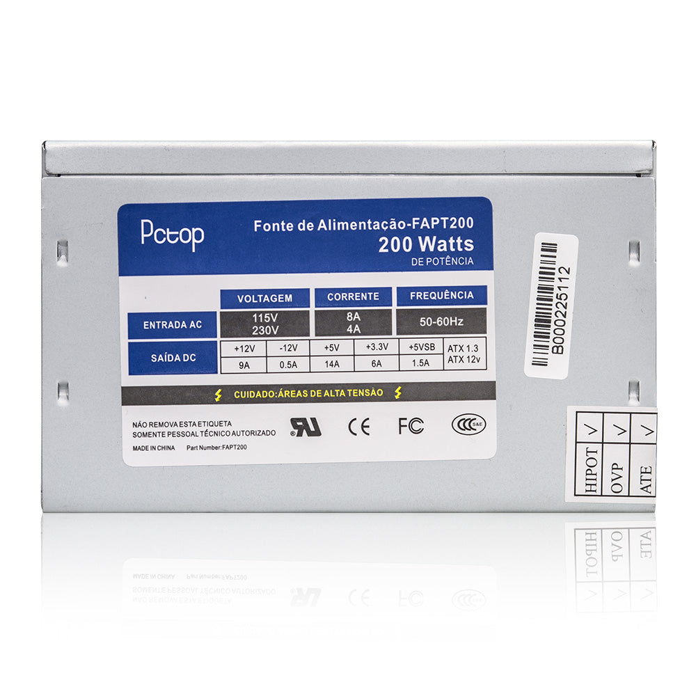 Fonte de Alimentação Atx 200W Fpa200c S/Cabo Pctop