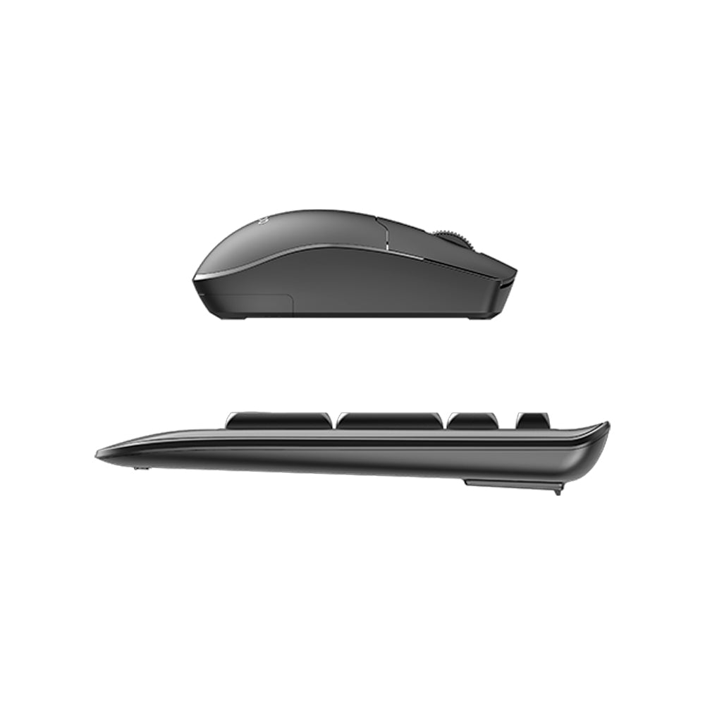 Kit Teclado Membrana, Padrão ABNT2 e Mouse Sem Fio 1.200 DPI Lecoo KW202 - Preto