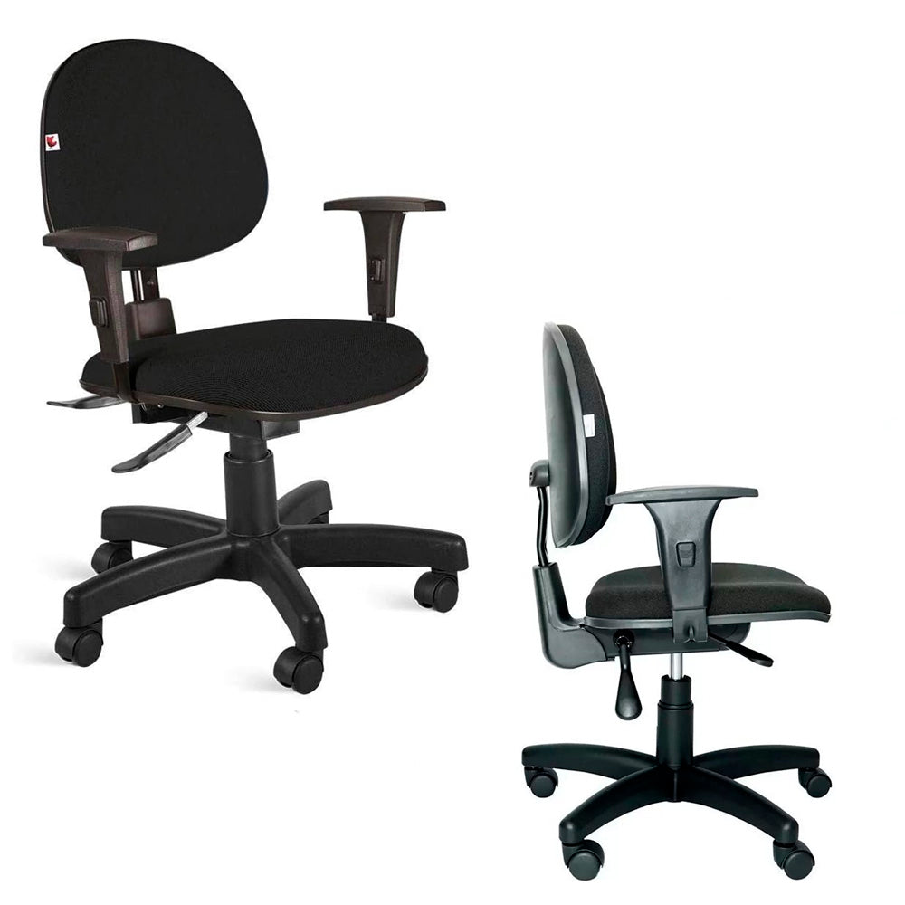 Cadeira Executiva Ergonômica-1910 Backsystem NR17 da ABNT Com Regulagem de Braço, Cor Tecido Preto (J.serrano )
