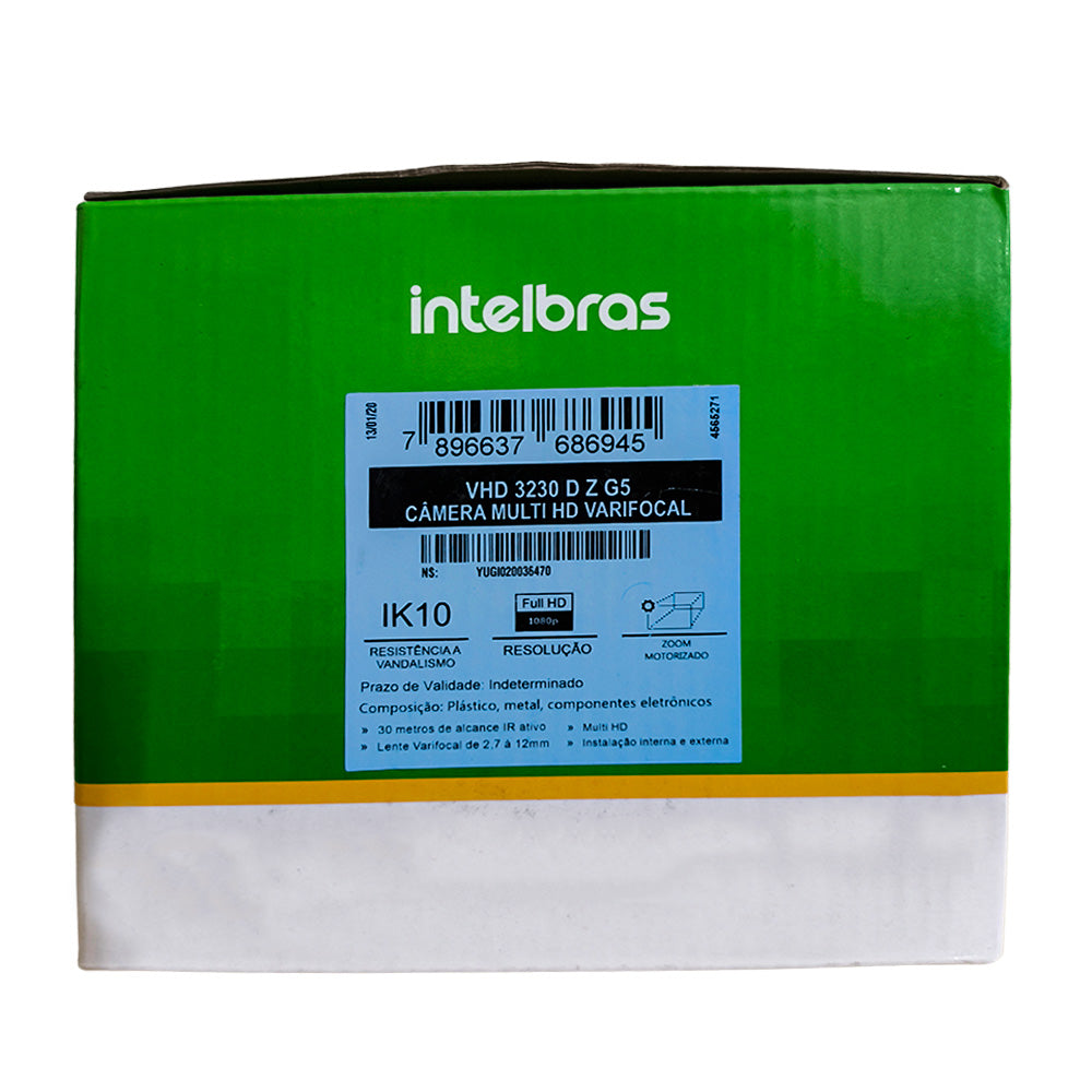 Câmera de Segurança Multi HD Intelbras, VHD 3230 Dome Z G5, Infravermelho, Varifocal, 2.7mm