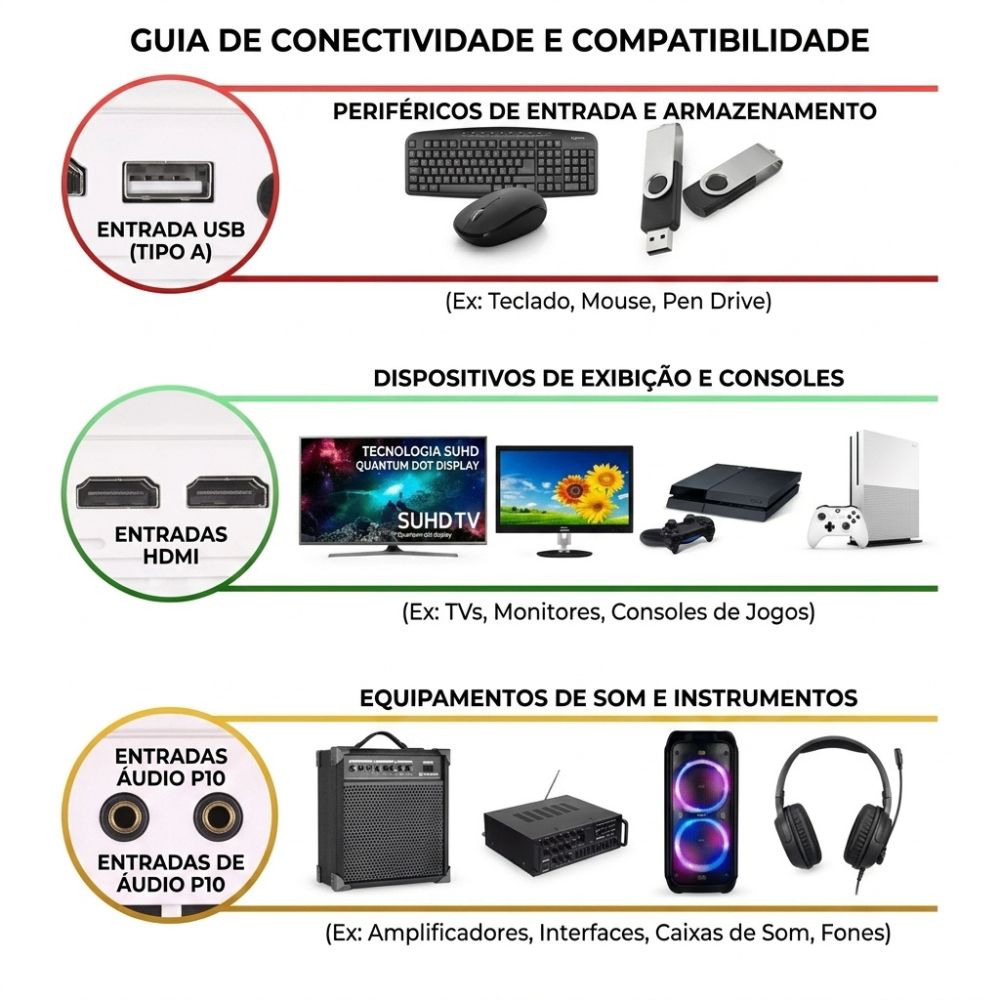 Projetor LED Multimidia Knup KP-PJ002 Full HD 1080p Portatil 1800 Lumens ANSI Bivolt