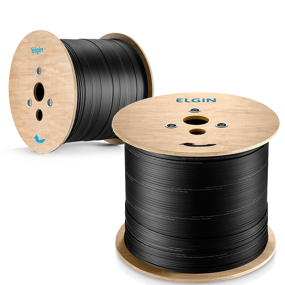 Cabo de Fibra Óptica AS Drop Monomodo Elgin Bobina 1km Elgin 46RFBRDP011K