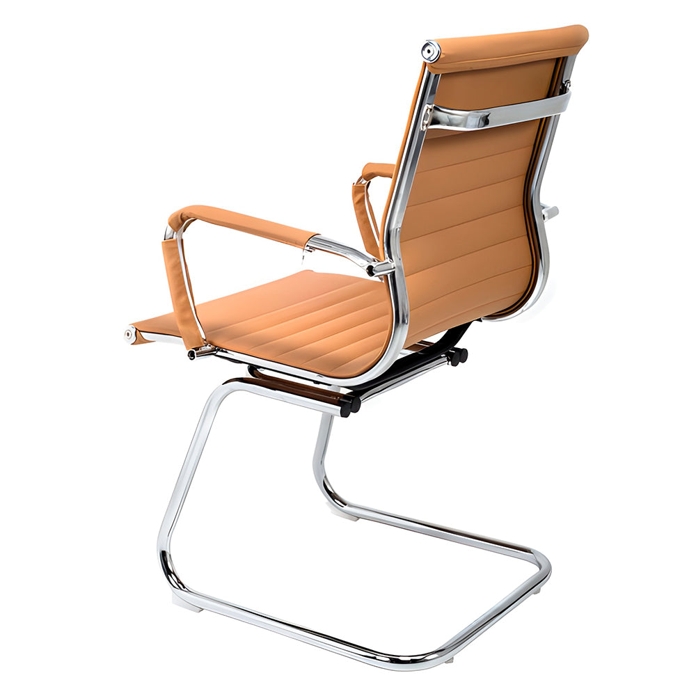 Cadeira de Escritório Moob Boston Executiva Com Base Fixa Esteirinha, Cor Caramelo