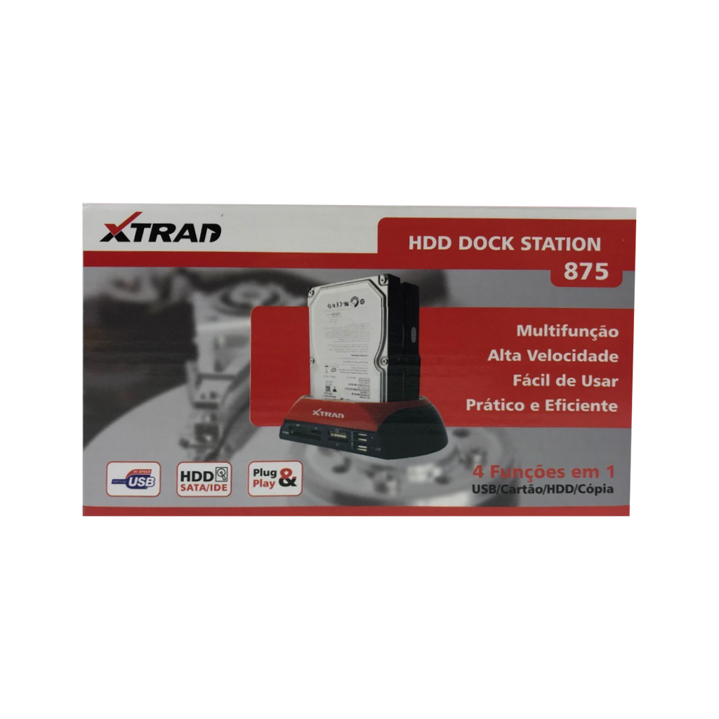 Dock Station Para Hd Sata/Ide 2,5 e 3,5 e Cartões de Memoria XTrad-875