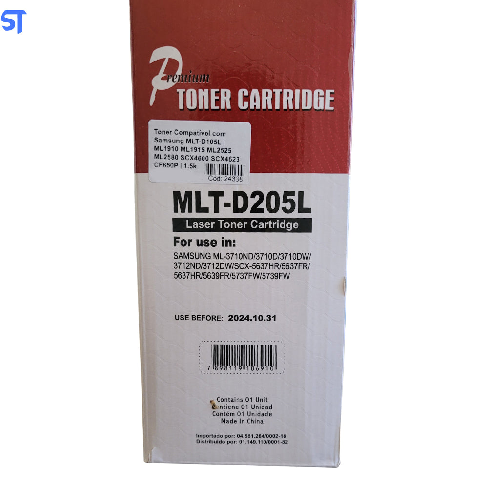 Toner Compatível com Samsung MLT-D205L | ML1910 ML1915 ML2525 ML2580 SCX4600 SCX4623 CF650P | 1.5k