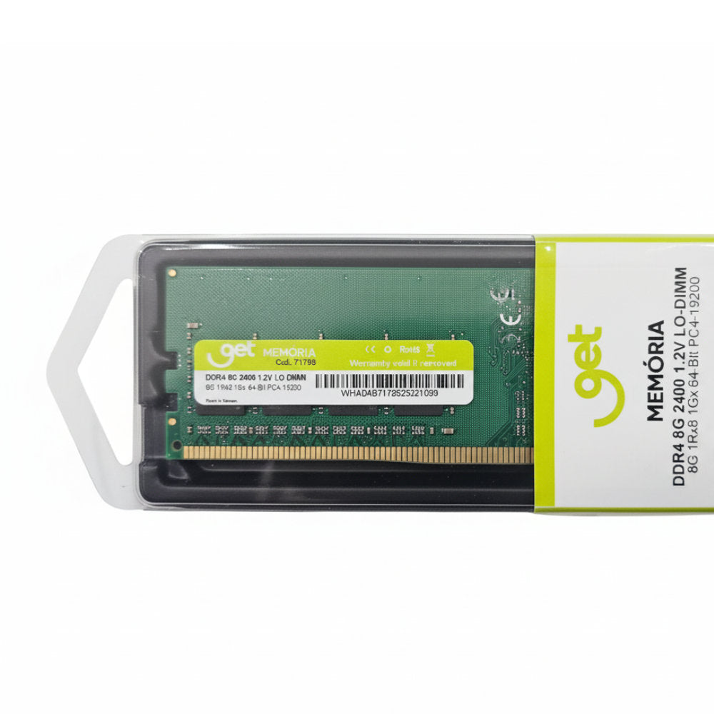 Memória RAM Desktop 8GB 2400MHz DDR4, Alto Desempenho, GET