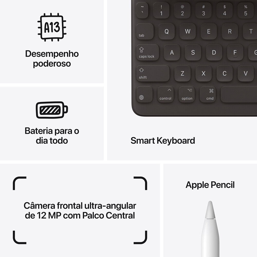 iPad Apple (9° Geração) A13 Bionic (10,2", Wi-fi, 64GB) ( MK2K3BL) Cinza-Espacial