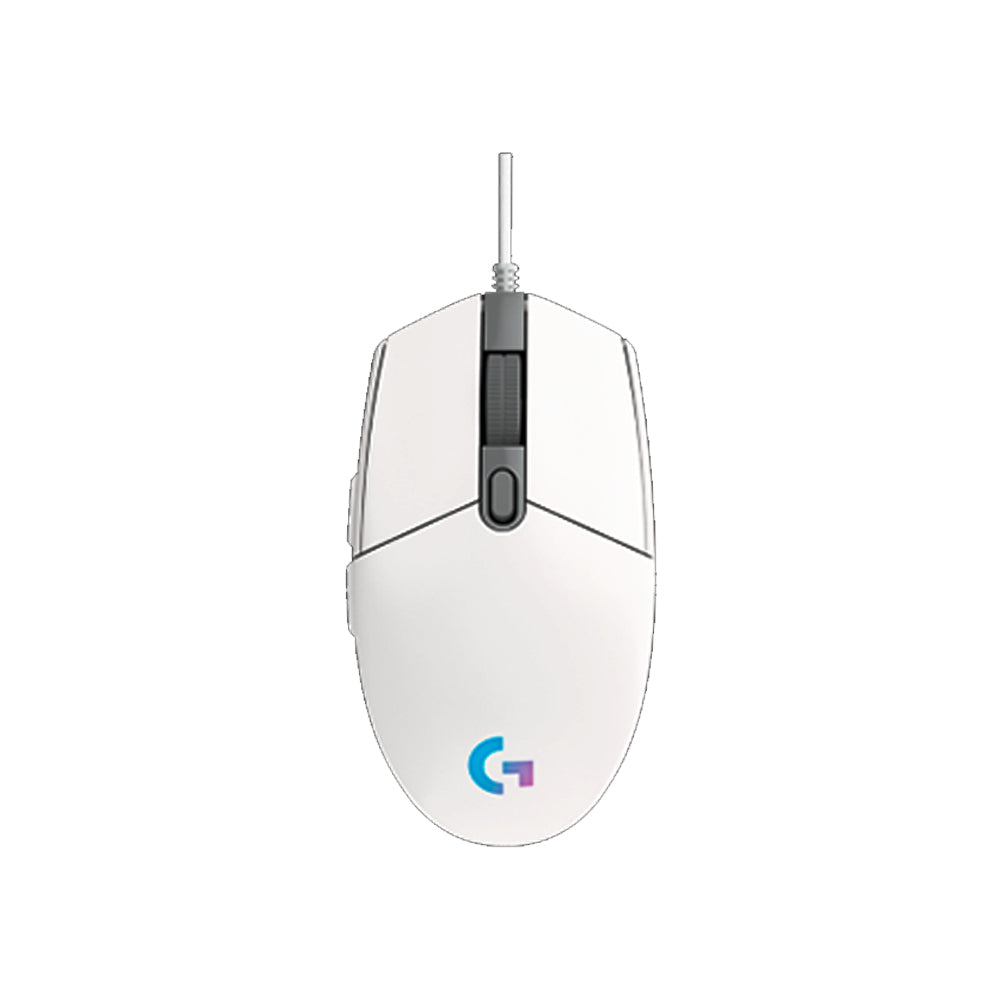 Mouse Gamer Logitech G203 LIGHTSYNC RGB, Efeito de Ondas de Cores, 6 Botões Programáveis e Até 8.000 DPI, Branco - 910-0