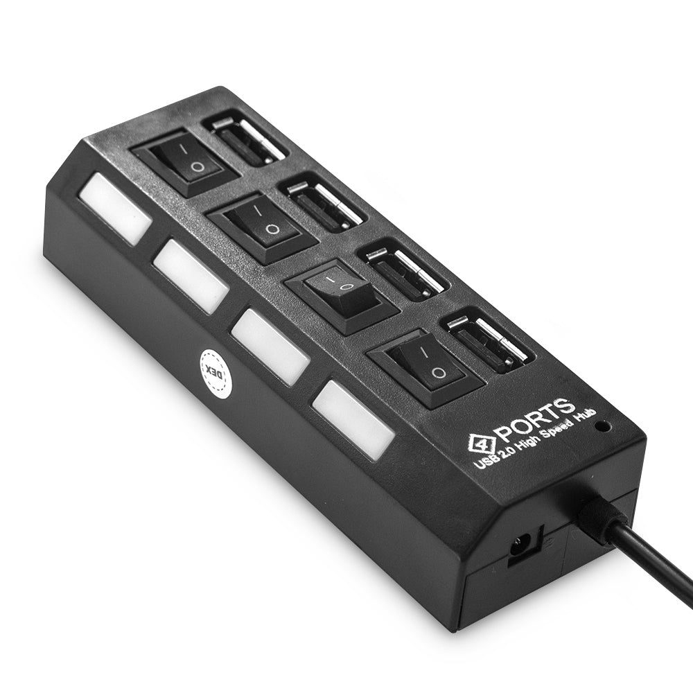 Hub Usb 2.0 Com 4 Portas Suporta 500gb -Knup- Hb-T63