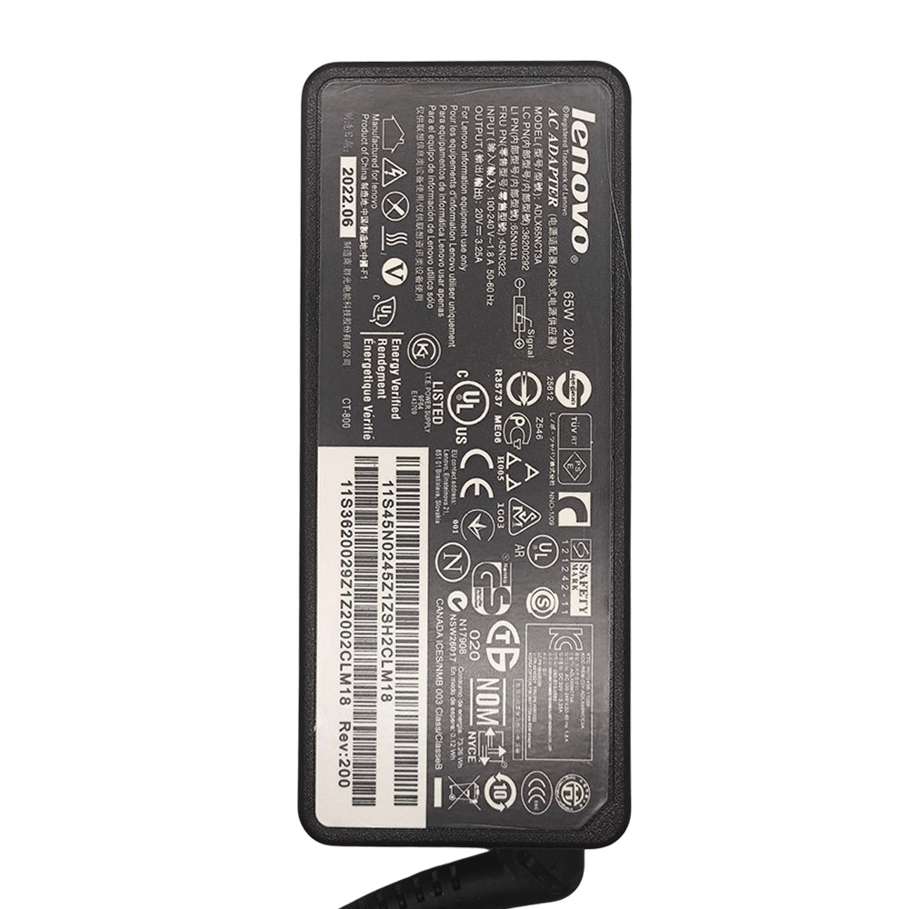 Fonte Notebook Compatível Lenovo, 20V, 3.25A, 65W, Plug USB Amarelo 4.0mm x 7.0mm, LE-02