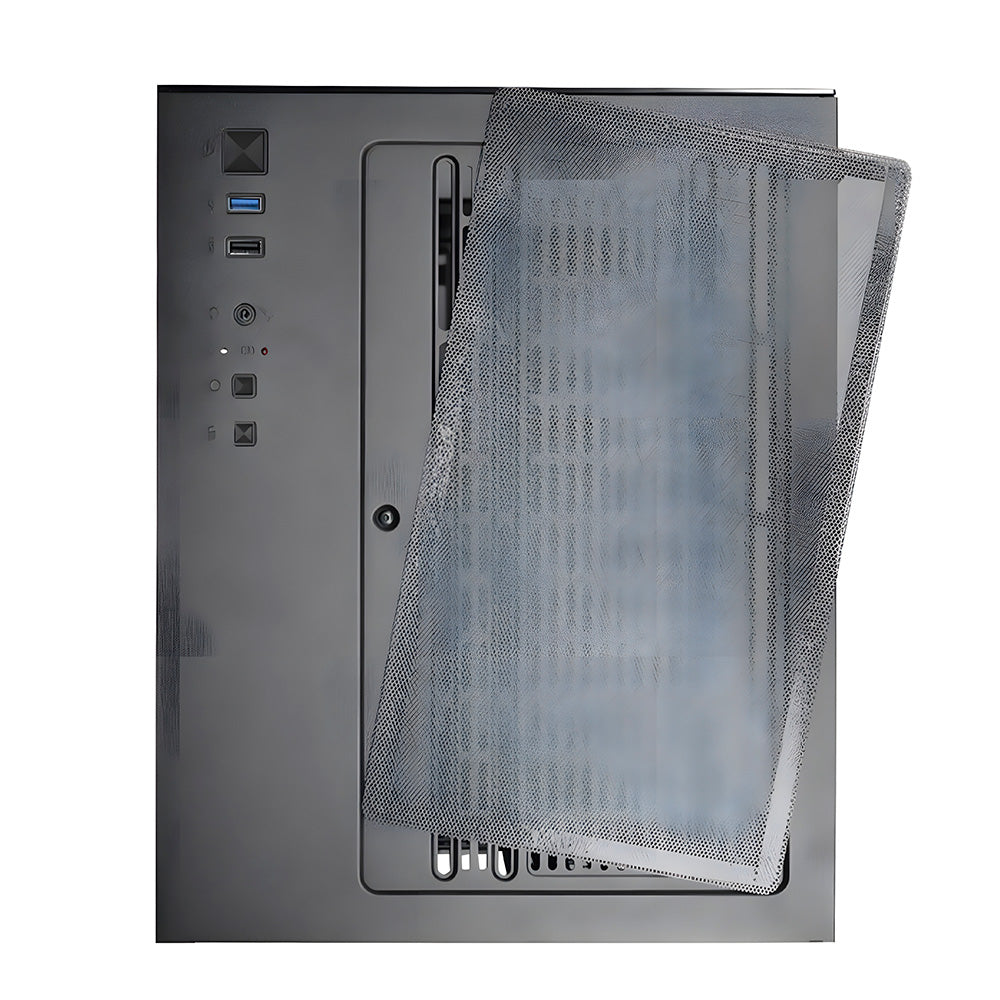 Gabinete Gamer K-Mex Space Aqua CG10-KN, Mini-tower, Lateral de Vidro, Preto, CG10KNRH001CB0X