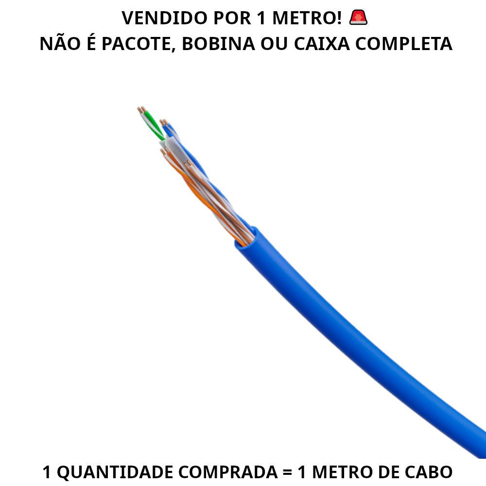 Metro de Cabo De Rede Lan Cat6 Utp Azul Deko ( Por Metro )