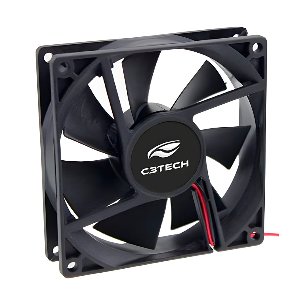 Cooler Fan C3Tech F7-100BK Storm 12x12x2.5 cm Preto - Rolamento FDB 12v 1200RPM