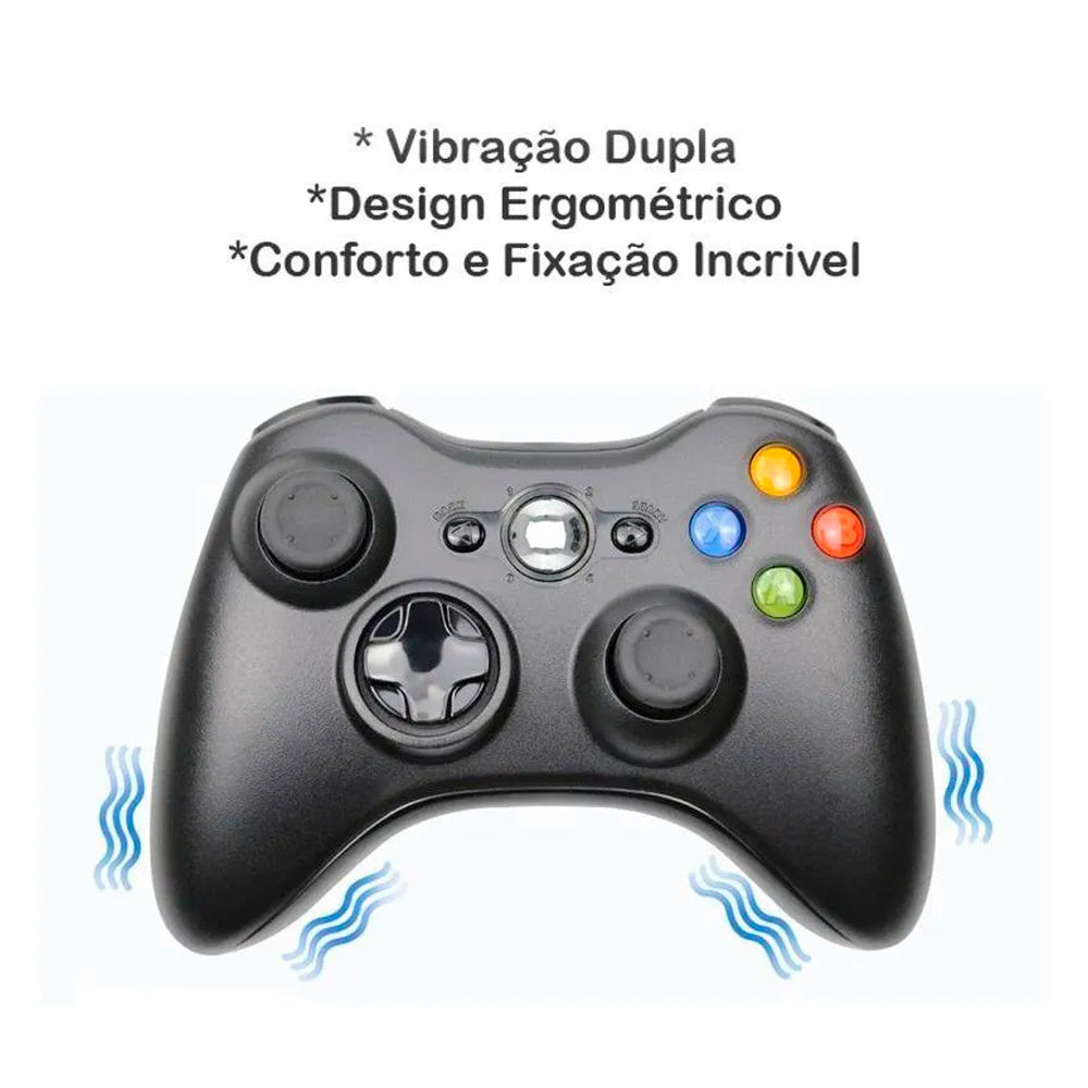 Controle Sem Fio para Xbox 360, Compatível com PC, Sistema de Vibração, Altomex 6560W