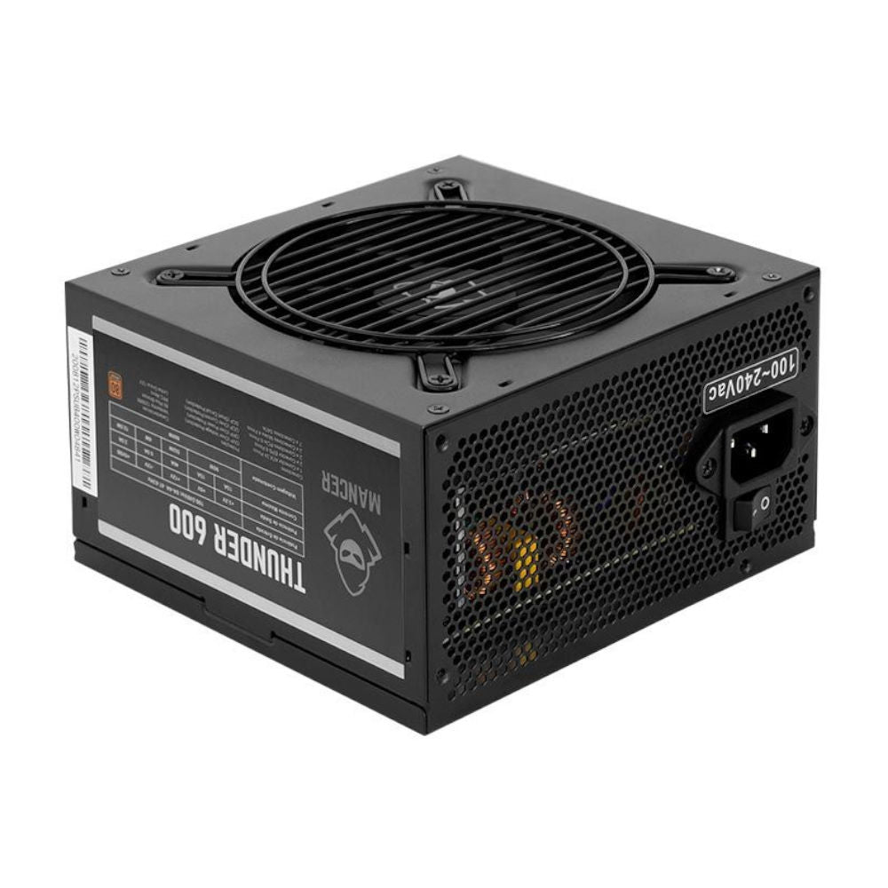 Fonte ATX Gamer Mancer Thunder 600W 80 Plus Bronze – PFC Ativo, 24P / 2×EPS / 2×PCIe / 120mm, MCR-THR600-BL01