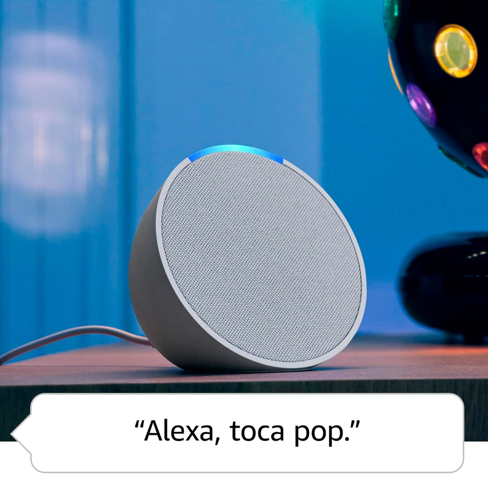 Echo Pop Smart Speaker Com Alexa, Controle De Voz, Wi-Fi, Alto Falantes Potentes - Branco