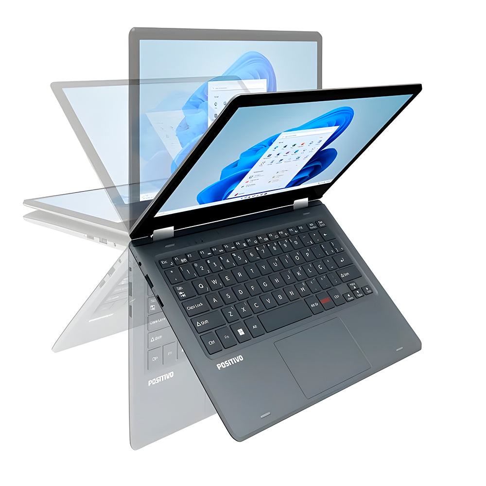 Notebook Positivo Duo 2 em 1 Intel Celeron 4GB 128GB, Tela 11,6" IPS HD, Windows11, Cinza - C4128B-3