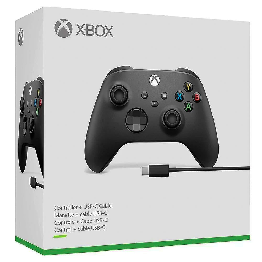 Controle Sem Fio Para Xbox Series X Original Microsft Com Cabo USB, Carbon Black
