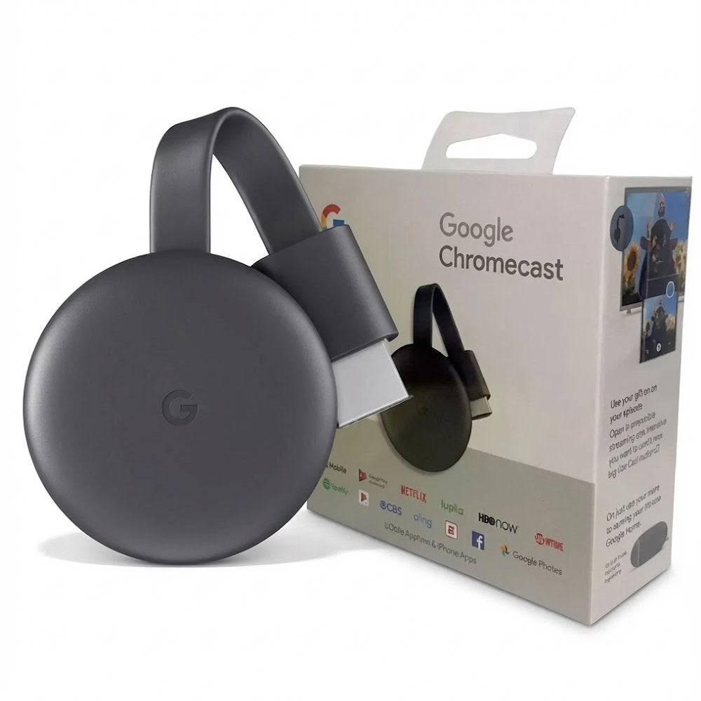 Chromecast Google 3ª Geração Full HD 1080p, HDMI, Wi-Fi 2,4/5GHz, Streaming e Espelhamento, Cor Carbono