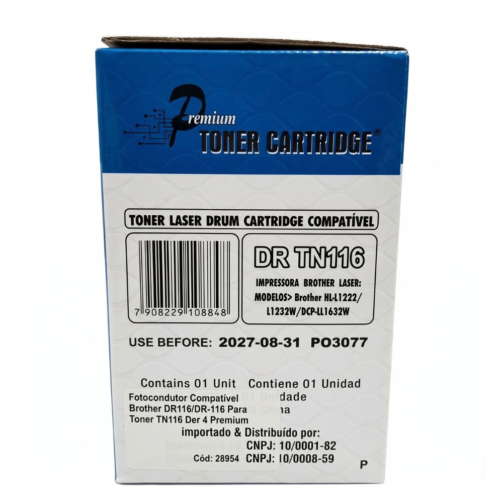 Fotocondutor Compativel Brother DR116/DR-116 Para Toner TN116 Der 4 Premium