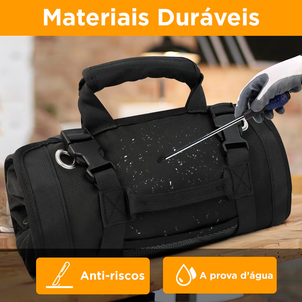 Bolsa de Ferramentas Dobravél, Com Alça Resistente, 5 Bolsos, Super Durável, Drill Bag, Preto