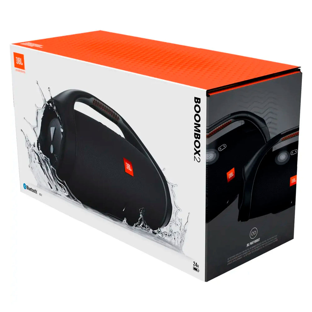 Caixa de Som Portátil JBL Boombox 2, RMS 80W, Bluetooth 5.1, À Prova D'Água, JBLBOOMBOX2BLK, Preto
