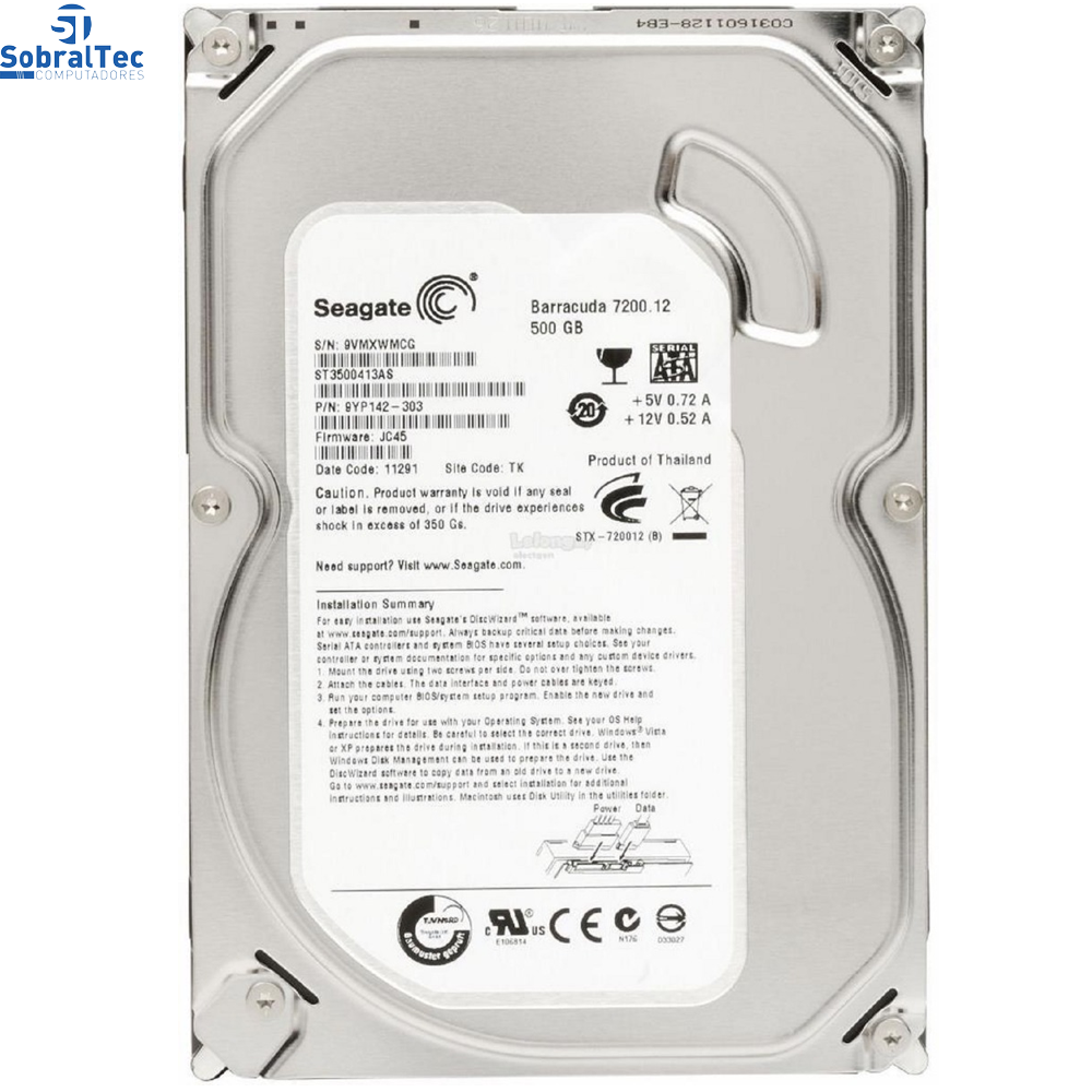 Hd Int. Desk Seagate 500gb Sata3 6gb/s St3500413as 7200