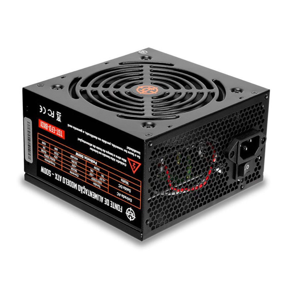 Fonte ATX TGT Enfield 500W Bivolt Automática Cooler 120mm Silenciosa TGT-EFD-BK01