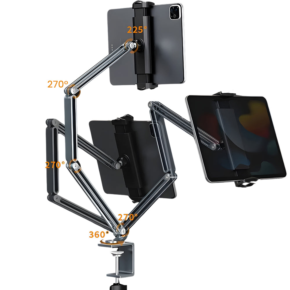 Suporte Smartphones e Tablets Com Braço Articulado Para Mesa - Cinza
