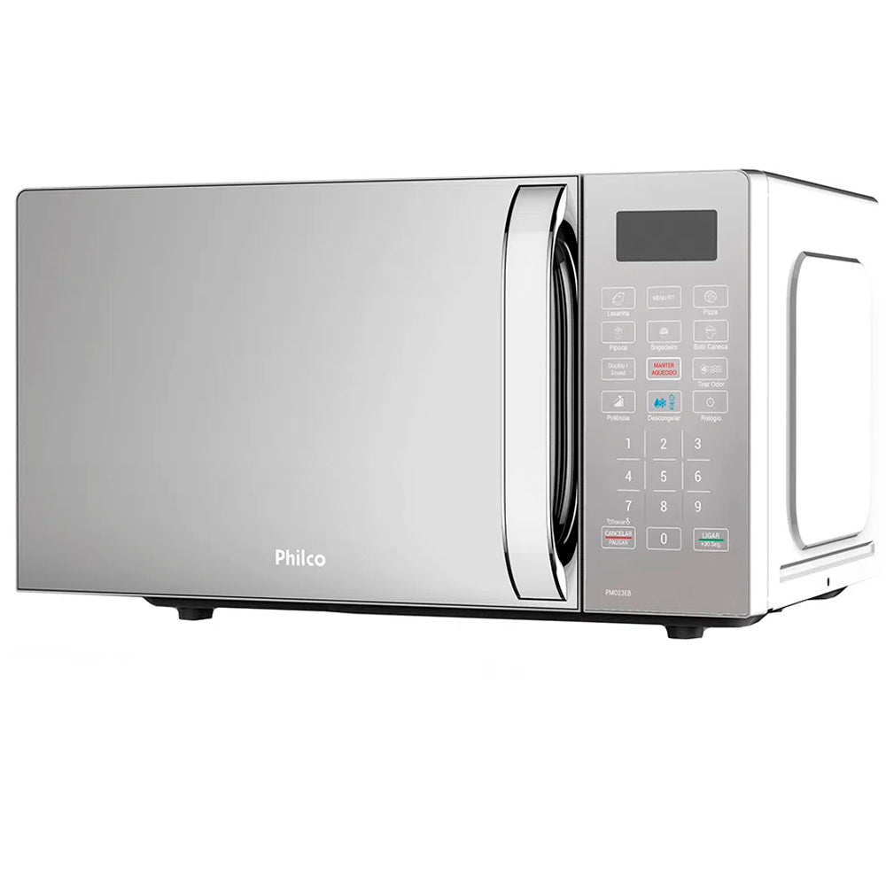 Forno Micro-Ondas Philco PMO23EB 20 L Tirar Odor Branco Espelhado 220V