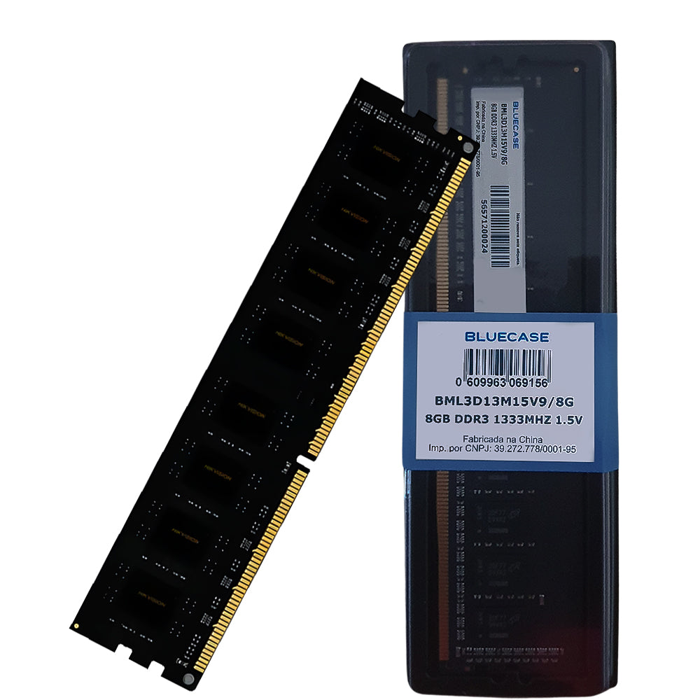 Memoria Ram Desktop 8GB 1333MHZ  DDR3 Long-DIMM 1.5V Dual Rank Bluecase BML3D13M15V9/8G