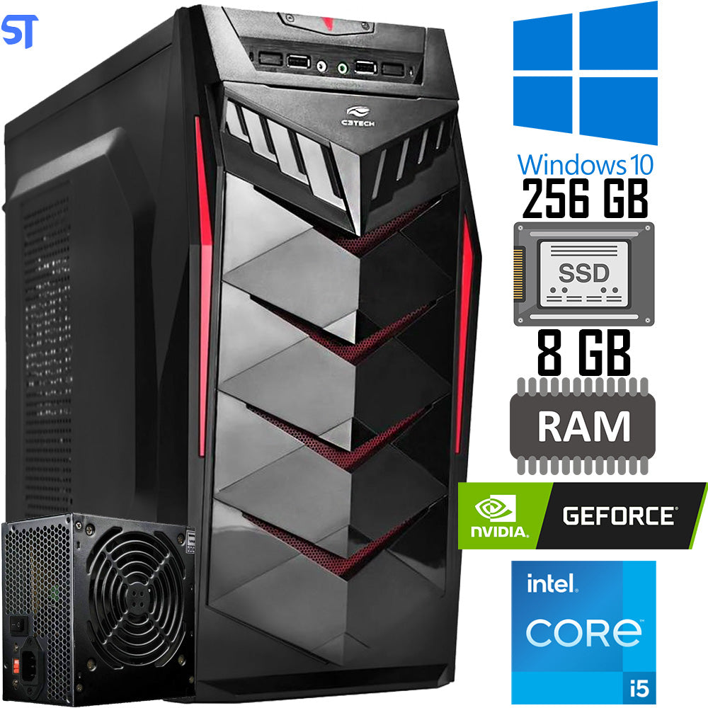 Computador Gamer Core i5-3570- HD SSD 256GB -Memória 8GB -Placa Vídeo GT730-2GB -500W Com Monitor 18,5 Teclado e Mouse