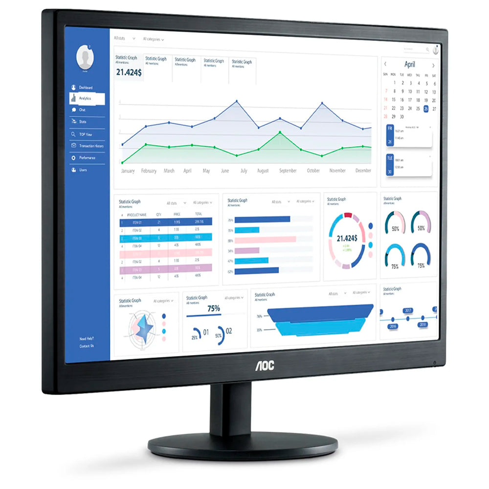 Monitor AOC LED 24'', Full HD Widescreen HDMI, VGA, VESA, Com Ajuste de Incilinação, Preto- M2470SWH2