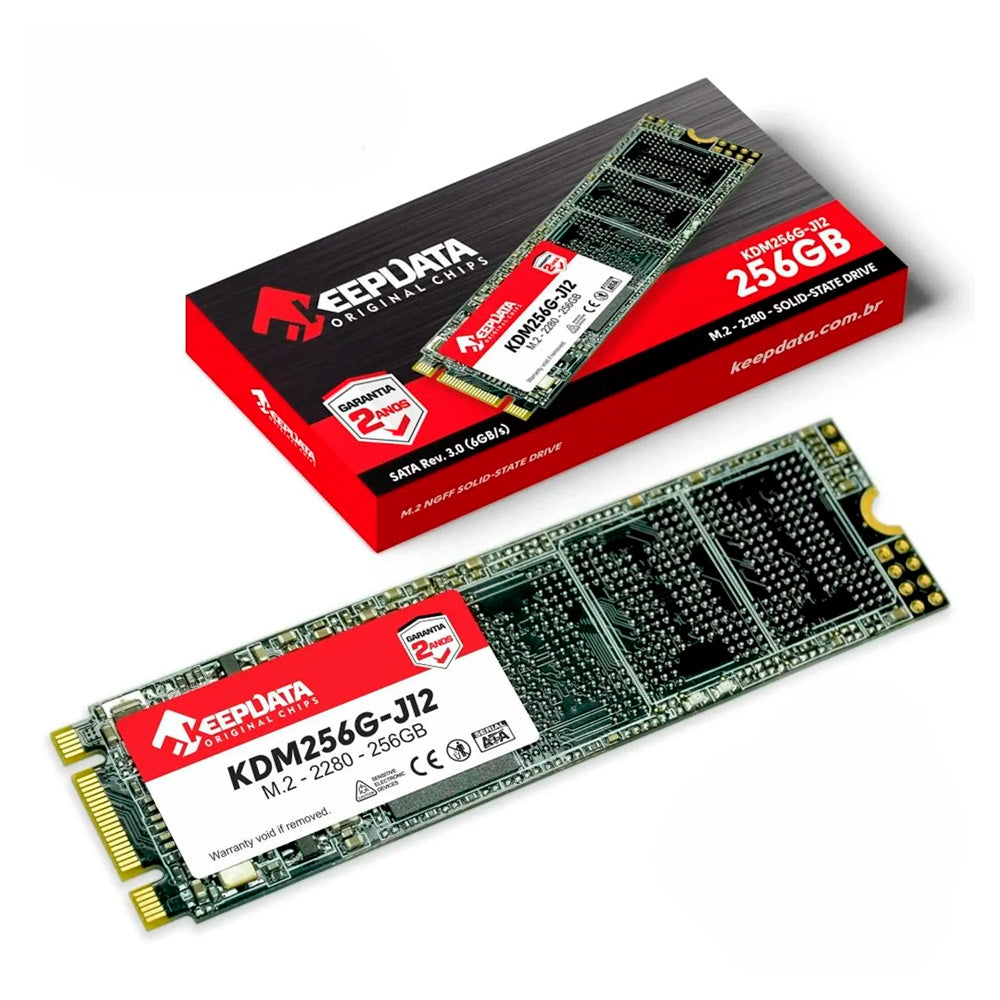 SSD M.2 SATA III Keepdata KDM256G-J12 256GB 2280 Leitura 550MB/s Gravação 500MB/s