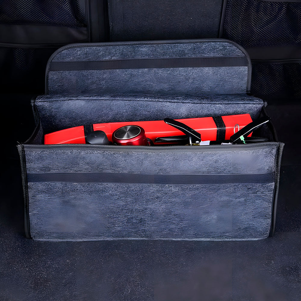 Caixa de Armazenamento Multifuncional, Dobrável, Para Porta-Malas de Carros, Cinza