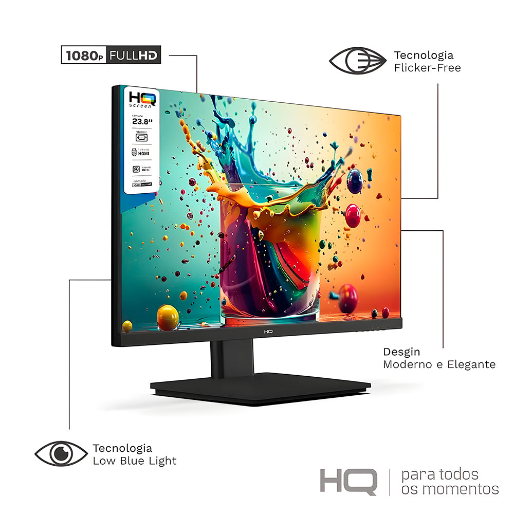 Monitor LED 23,8" HQ  Widescreen, 75hz, 5ms, FullHD+ 1920x1080, HDMI, VGA, Vesa, Ajuste de inclinação - M24HQ