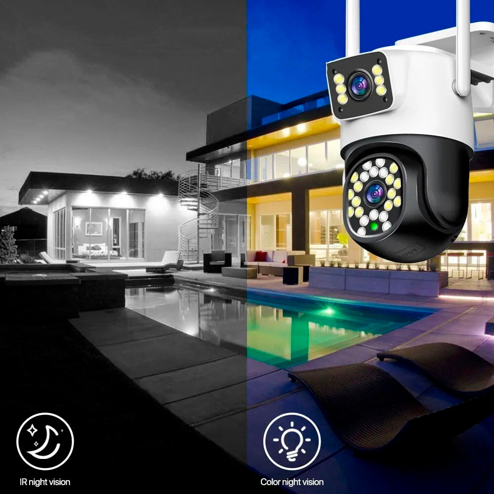 Câmera De Segurança Dupla IP Wi-Fi, Giratória, Visão Noturna, P2P, BD-JQ968AH, Detecção Facial, Youosee, 4MP, 12V/2A 3.6
