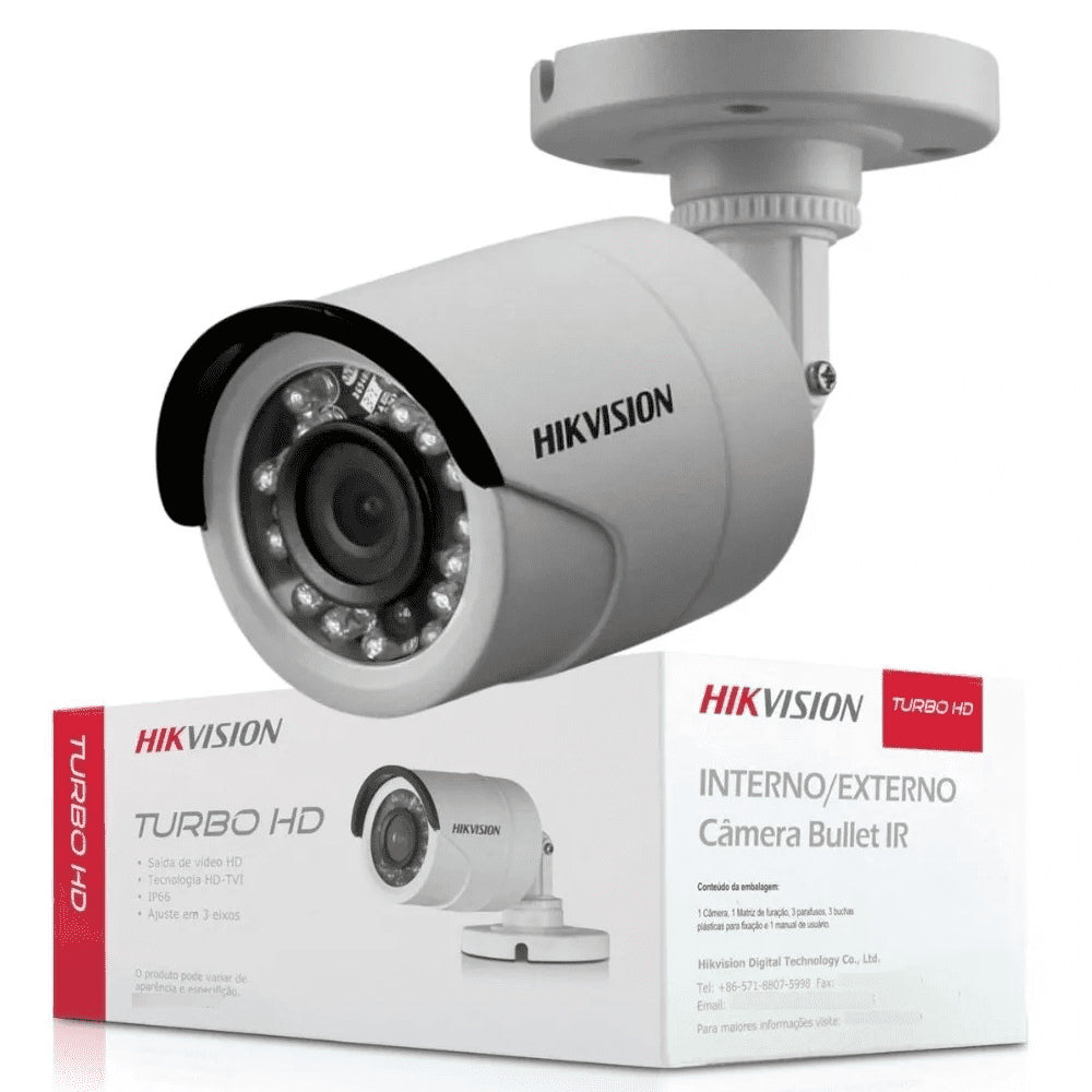 Câmera Hikvision Bullet Turbo HD DS-2CE16D0T-IRPF, Lente 2.88mm, HDTVI, IP67 à Prova de Intempéries, Branco