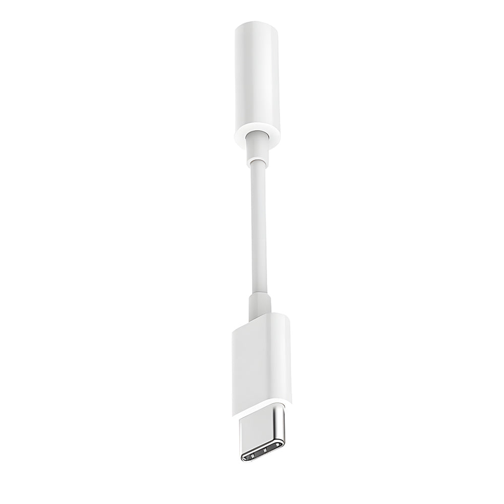 Adaptador Tipo-C para P2 A'Gold CBA-09, Conector USB-C Macho para P2 Fêmea, Adaptador Fone de ouvido - Branco