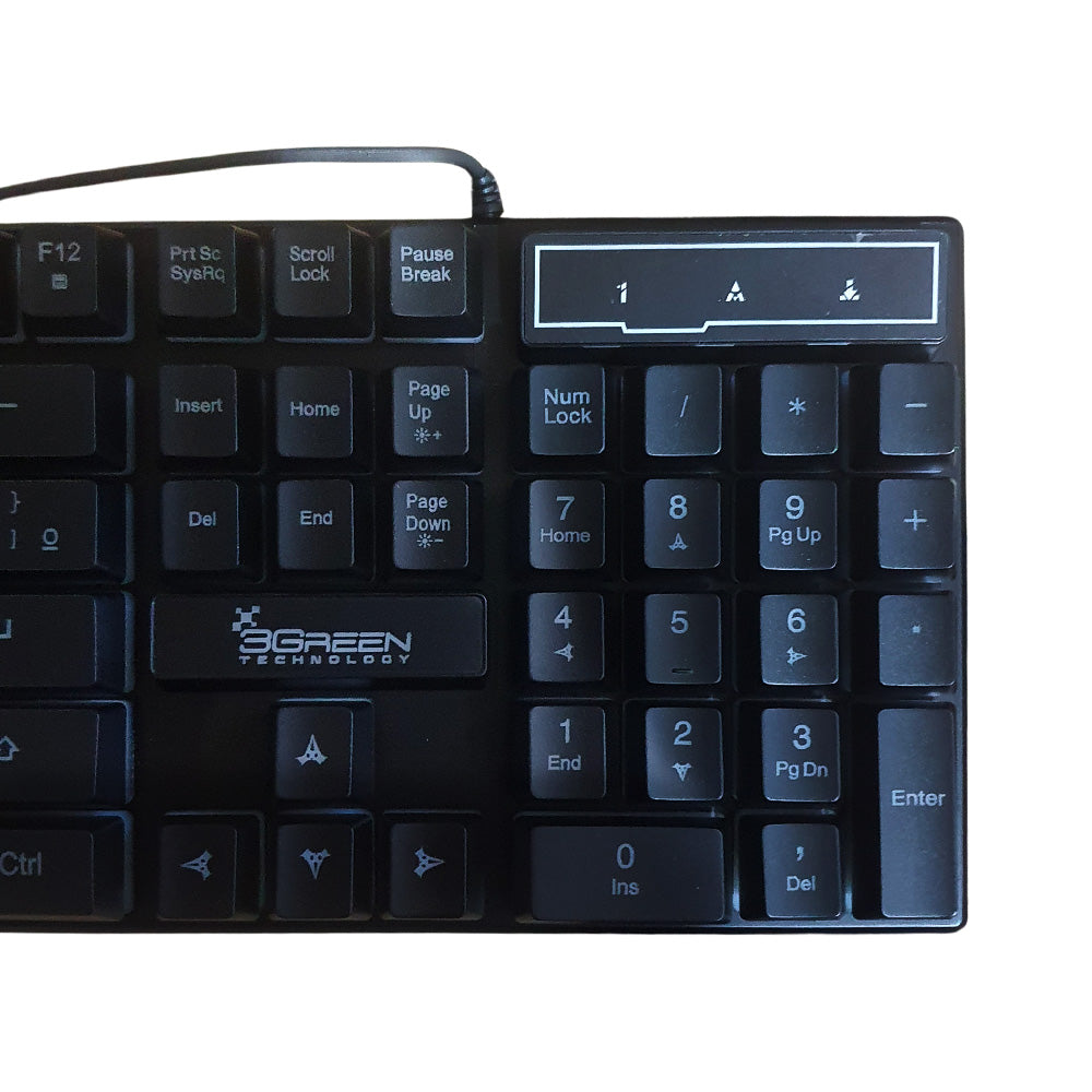 Combo Teclado e Mouse Gamer RGB , Com Mouse Pad 35x25CM 3Green