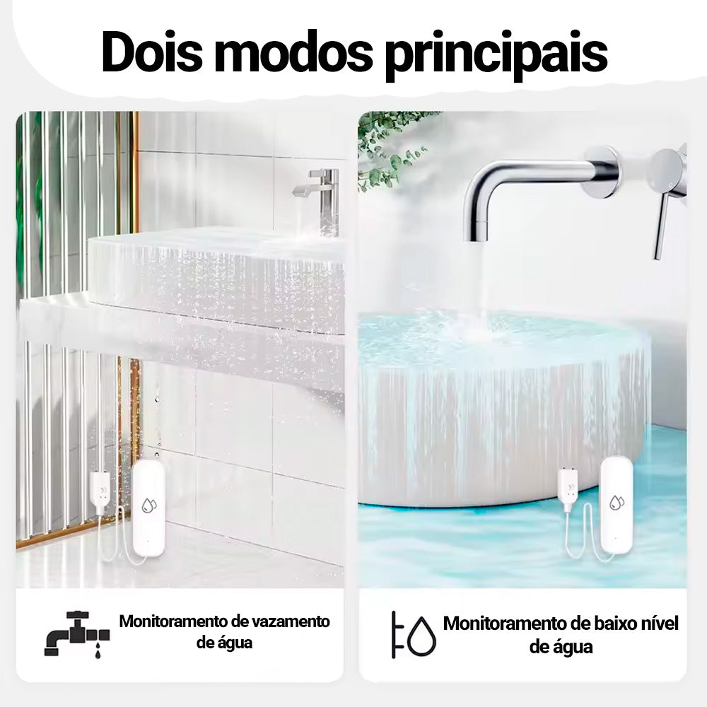 Sensor de Vazamento de Água, Wi-Fi, Monitor de Vazamentos, Compatível Com Tuya, Alexa, Google Assistant, Branco
