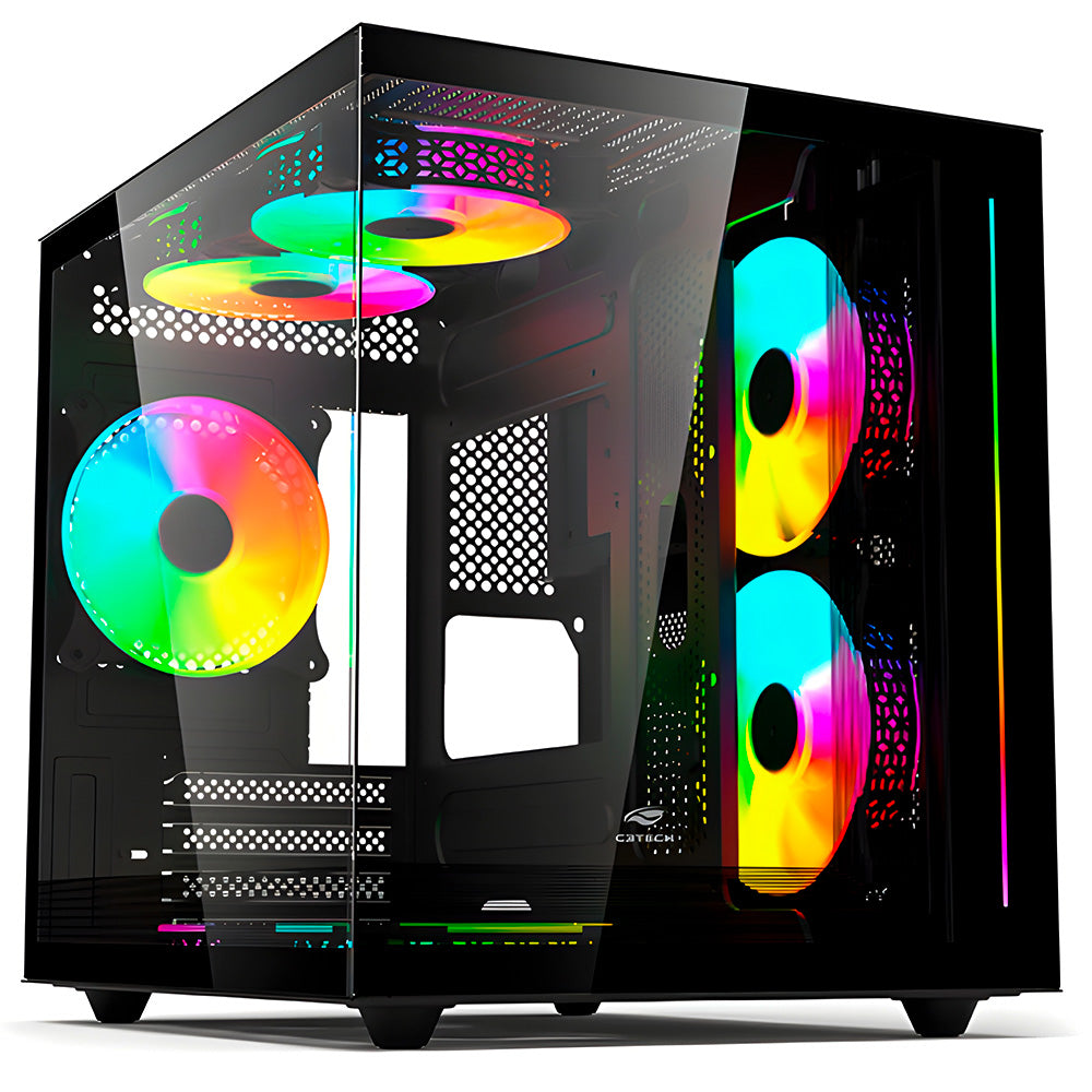 Gabinete Gamer C3Tech Aquarius, Mini Tower, Vidro Temperado, M-ATX, Sem Fonte, MT-G810BK